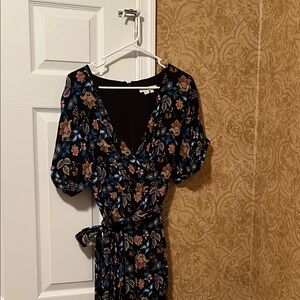 Boden Black Floral Jumpsuit